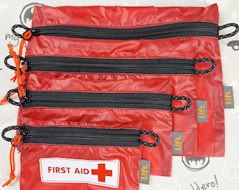 Set of 4 First Aid Pouches – Custom Printed, Ultralight Flat Zipper, Compact & Convenient
