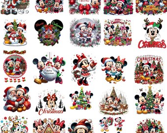Imágenes PNG navideñas de ratones y amigos: diseños de sublimación para las fiestas (descarga digital)