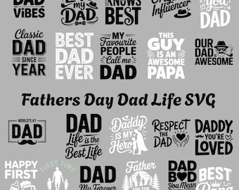 Father's Day SVG Bundle |Dad Quotes, Clipart (Commercial Use, Digital Download)