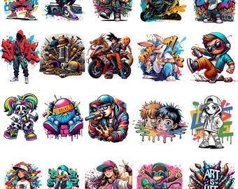 Grafiti infantil PNG Arte callejero urbano Clipart Grafiti colorido Niños Descarga digital