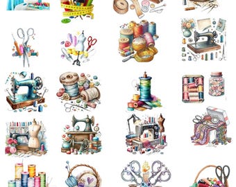 Sewing Clipart Bundle Sewing Machine Fashion Tools PNG