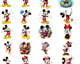Whimsical Mouse Clipart PNG Bundle Cartoon Mouse Illustrations (Digital Download)