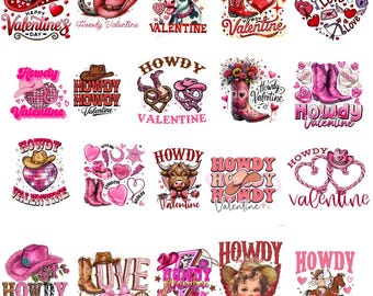 Cowboy Cupid Valentine PNG Bundle, Western Liebe Cowgirl Valentines Clipart Digital Download