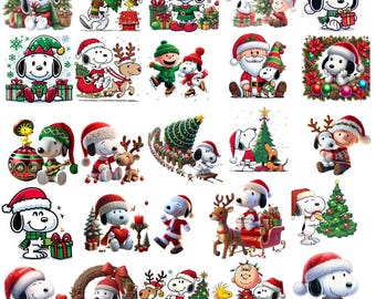 Snoopy Weihnachten PNG Bundle, festliche Peanuts Clipart (digitaler Download)