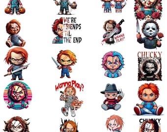 Chucky Doll PNG: Horror Character Art for Sublimation (Digital Download)