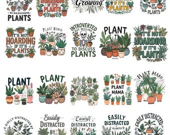 Paquete PNG de "Amante de las Plantas" – Diseños de Sublimación (Descarga Digital)