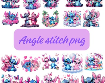 Diseño de dibujos animados de pareja de Angel Stitch (Descarga digital)