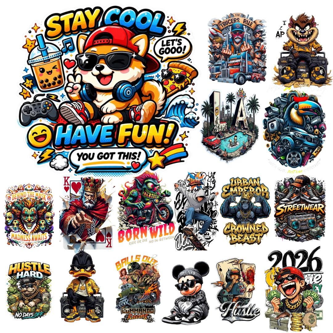 Graffiti T-shirt PNG Bundle | Street Art Sublimation Designs (instant ...