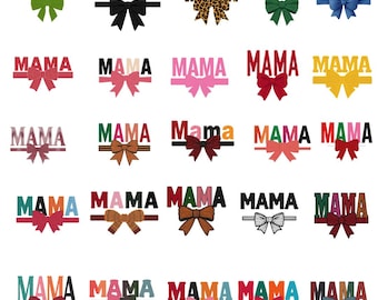 Paquete de imágenes PNG de Mama Yarn Life, diseño de punto de ganchillo Coquette Bow (descarga digital)