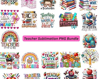 Paquete de PNG de sublimación para maestros: Diseños de regalos de agradecimiento (descarga digital)