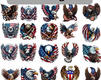 American Eagle PNG Bald Eagle Clipart Patriotic Eagle Design Digital Download