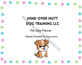 Pet Care Planner Printable Digital Download