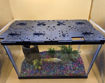 Modular Fish Tank Cover System 3D Printable Aquarium Lid for 2.5 Gallon Tanks