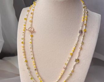 Bohemian wrap around crochet necklace