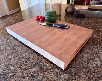 Handmade Large End Grain Hard Maple Cutting Board Butcher Block
