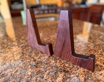 Handcrafted Wooden Cradle Stand: Walnut, Maple, Cherry Display