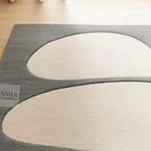 Hand Tufted Wool Rug: Abstract Geometric Design, Modern Living Room Decor