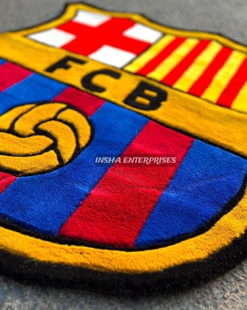 FC Barcelona Logo Rug | Football Club Area Rug | Soccer Fan Carpet ...