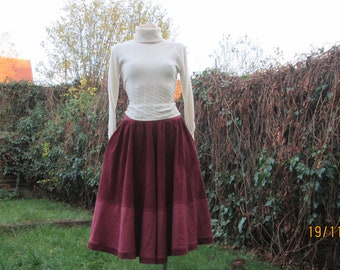 maroon circle skirt