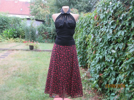 Long Skirt / Skirt Vintage / Full Skirt / Long Ski