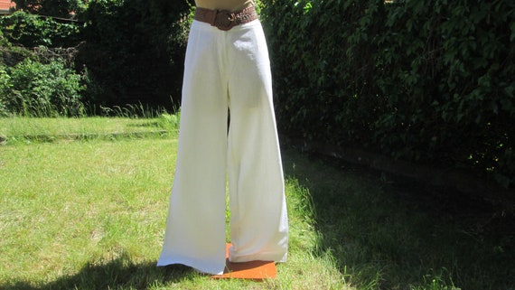 White Linen Pants / Wide Legs Pants / Linen / Vis