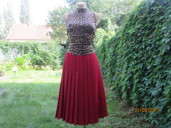 Woolen Pleated Skirt / Skirt Vintage / Wool Skirt