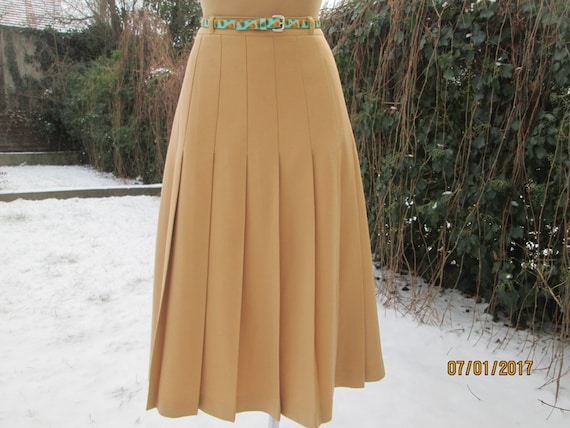 Wool Pleated Skirt / Woolen Skirt / Pleated Skirt