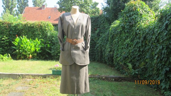 Woolen Skirt Suit / 2 PC Skirt Suit / Wool Skirt S