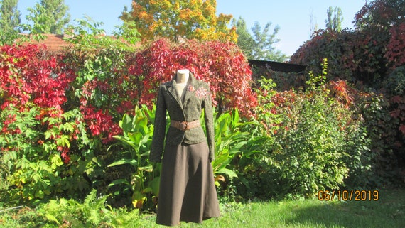 Big Woolen Skirt / Wool Skirt / Wool Skirt Brown /