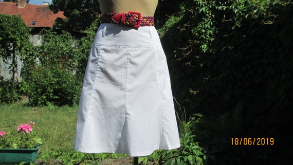 Cotton White Skirt / A line Skirt / White Skirt /