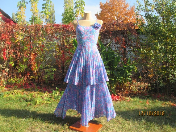 Pleated Circle Dress / Long Dress / Floor Length /
