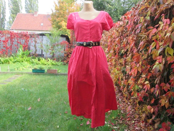 Cotton Dress / Dress Vintage / Pink Cotton Dress /