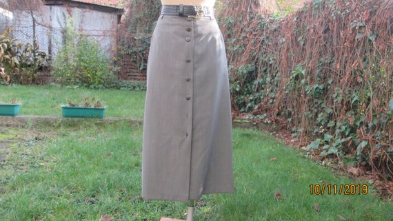 Buttoned Wool Skirt / Long Wool skirt / Wool Skirt