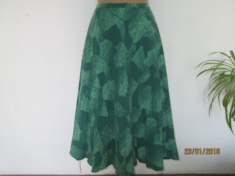 Wool Skirt Circle Skirt Skirt Vintage Wool Poly Size EUR40 42 UK12 14 High Waisted Skirt Green Wool Skirt