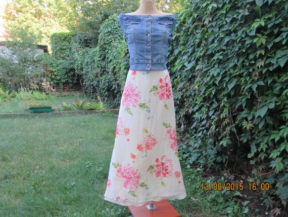 Long Silk Skirt / Skirt Vintage / Size EUR44 / UK1
