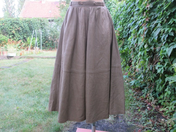 Leather Skirt / Pockets / Skirt Vintage / Full Lea