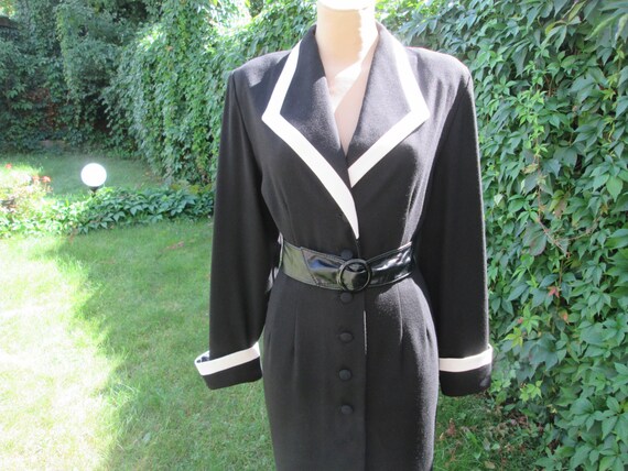 Black Dress / Buttoned Dress / Office Dress / Blac