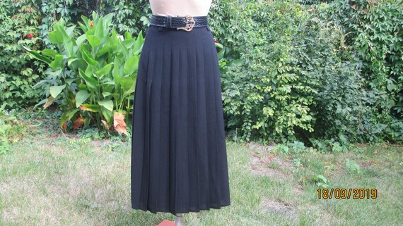 Woolen Skirt / Black Pleated Skirt / Pleated Skirt