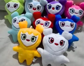 9pcs Plush Keychain Set, Cartoon Animals Plushies, Gift For Friends