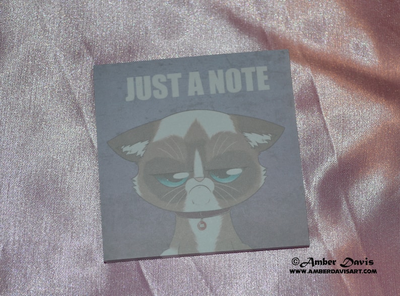 CUTE Unique Gift! Grumpy Cat Kitty Just a Note Custom Post It Notes