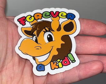 Forever a Kid Giraffe Die Cut Sticker