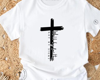 Camiseta basada en la fe: Camina por la fe, ropa cristiana