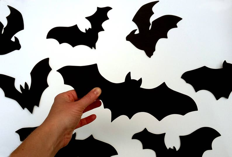 Bat Outdoor Waterproof Halloween Decoration 16 Bats, Reusable Wall Decoration, Waterproof Indoor or Outdoor foam bats image 3