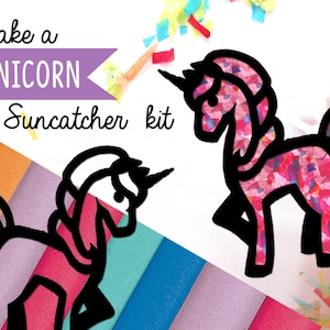 Unicorn Kids Craft Kit - Papercraft suncatcher kit