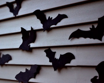 Bat Outdoor Waterproof Halloween Decoration- 16 Bats, Reusable Wall Decoration, Waterproof Indoor or Outdoor foam bats