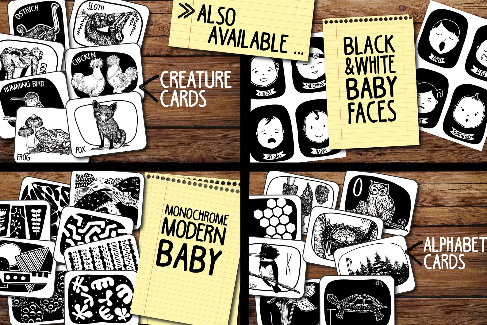 Baby Faces Black and White High Contrast Flash Cards for Infants ...