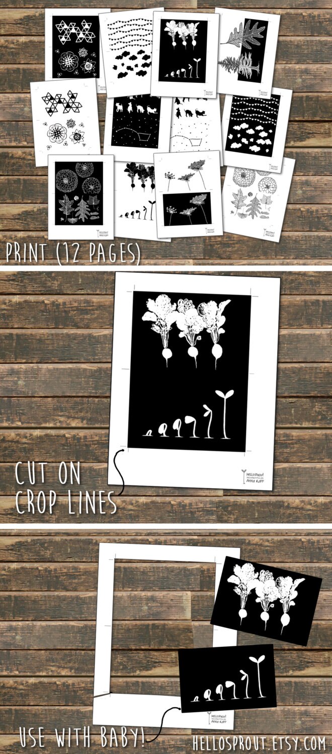 Black and White Baby Activity Cards Printable Version | Etsy