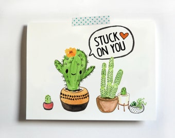 Cactus Valentine Stuck on you