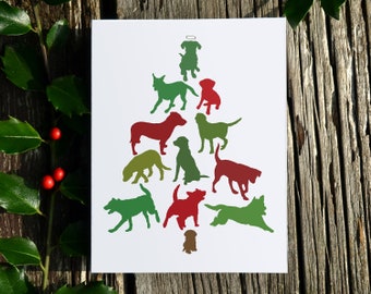 Labrador Retriever  Dog Christmas Tree Card