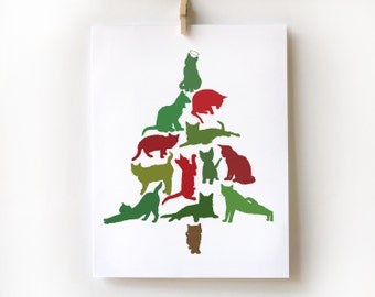 CAT Christmas Tree Card